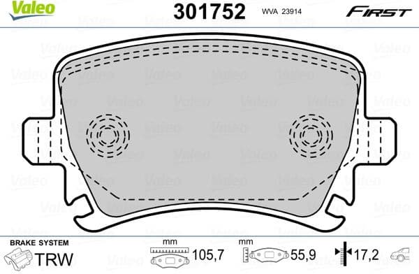 Brake Pad Set, disc brake ESSENTIAL 301752
