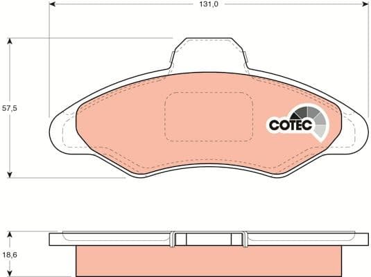 Brake Pad Set, disc brake COTEC GDB897 - image 3