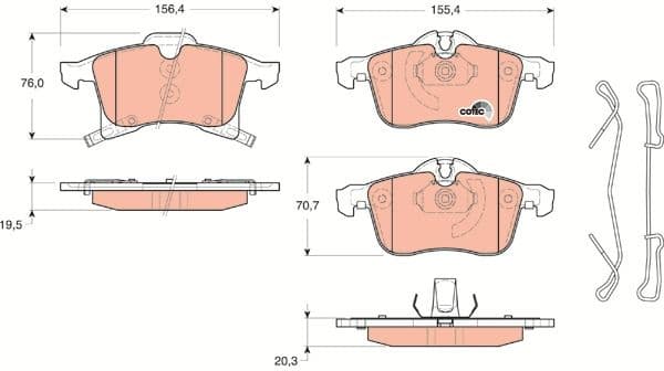 Brake pads front, Top Quality GDB1668 - image 4