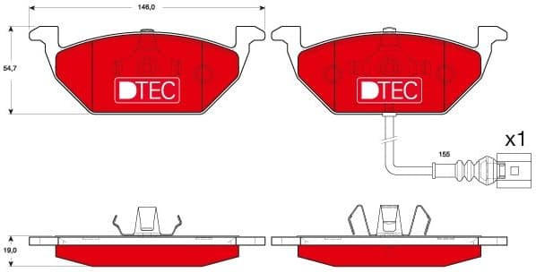 Brake Pad Set, disc brake DTEC COTEC GDB1658DTE - image 2