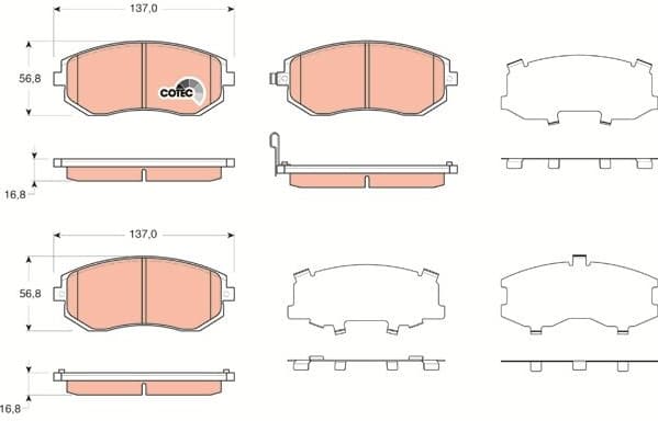 Brake Pad Set, disc brake COTEC GDB3371 - image 3