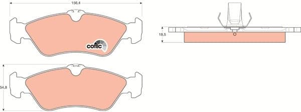 Brake Pad Set, disc brake COTEC GDB1263 - image 3