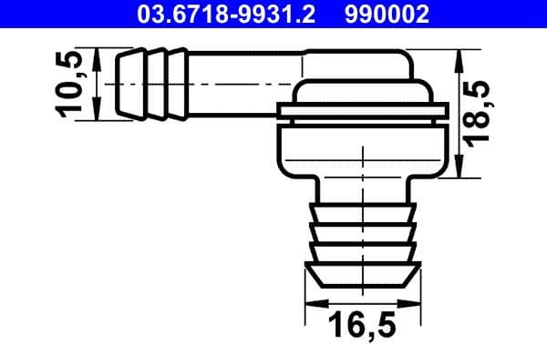Connection Piece, vacuum hose 03.6718-9931.2