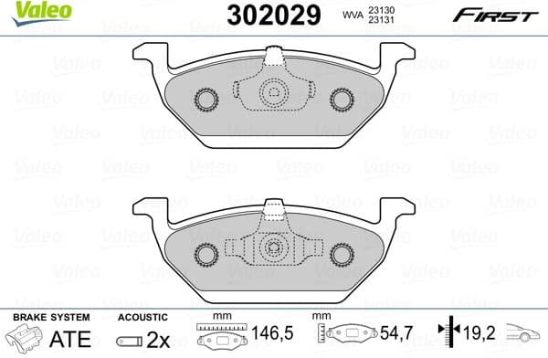 Brake Pad Set, disc brake ESSENTIAL 302029