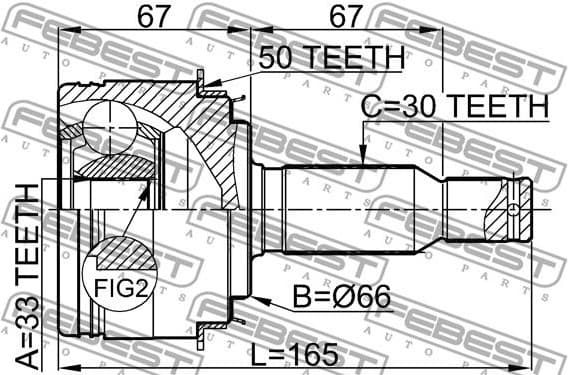 Joint Kit, drive shaft 0410-V75A50 - image 2