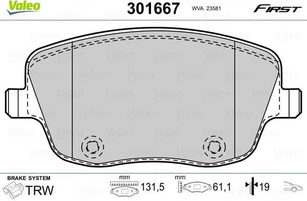 Brake Pad Set, disc brake ESSENTIAL 301667