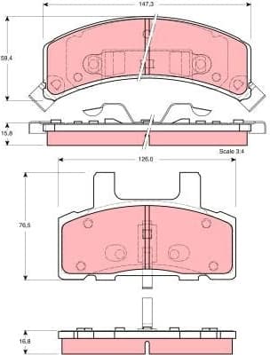 Brake Pad Set, disc brake GDB1273 - image 2