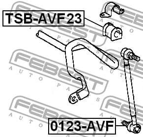 Mounting, stabiliser bar TSB-AVF23