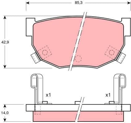 Brake Pad Set, disc brake GDB368 - image 2