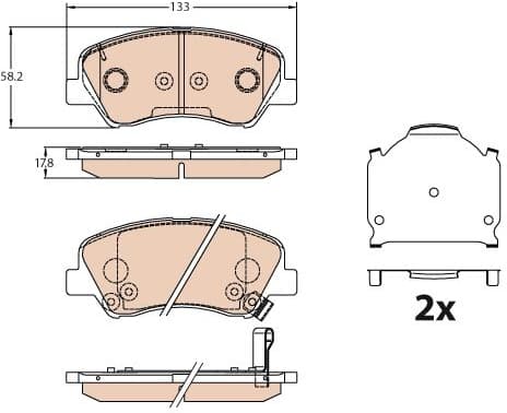 Brake Pad Set, disc brake GDB3630 - image 2