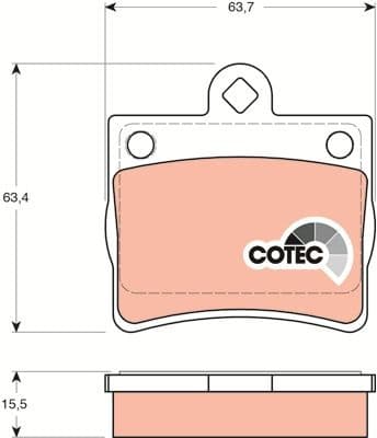 Brake Pad Set, disc brake COTEC GDB1283 - image 3