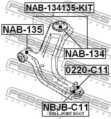 Mounting, control/trailing arm NAB-135 - image 2