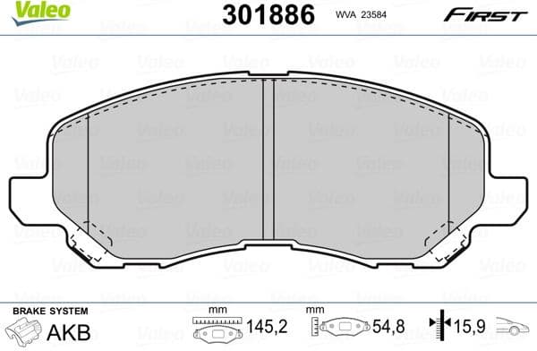 Brake Pad Set, disc brake ESSENTIAL 301886