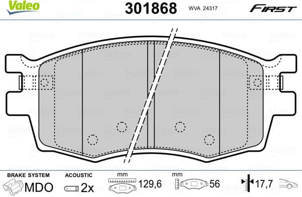 Brake Pad Set, disc brake ESSENTIAL 301868