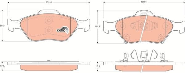 Brake pads front, Top Quality GDB3457 - image 3