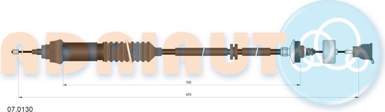 Cable Pull, clutch control 07.0130