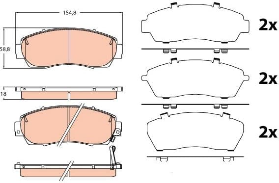 Brake Pad Set, disc brake GDB3581 - image 3