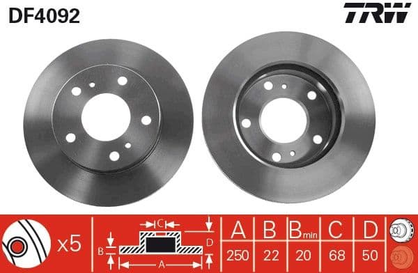 Brake Disc DF4092 - image 3