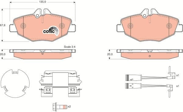Brake pads front, Top Quality GDB1542 - image 4