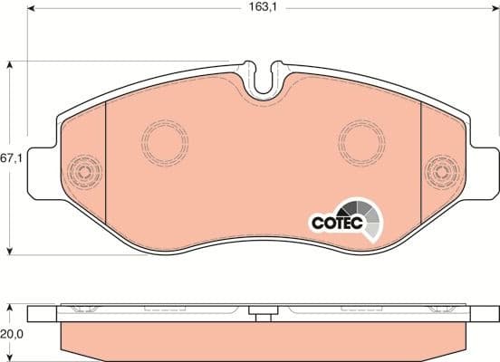 Brake Pad Set, disc brake COTEC GDB1747 - image 3