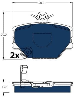 Brake Pad Set, disc brake ELECTRIC BLUE GDB1365BTE - image 2