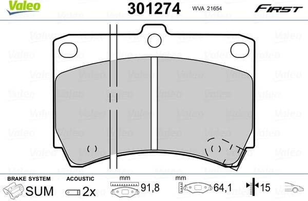 Brake Pad Set, disc brake ESSENTIAL 301274