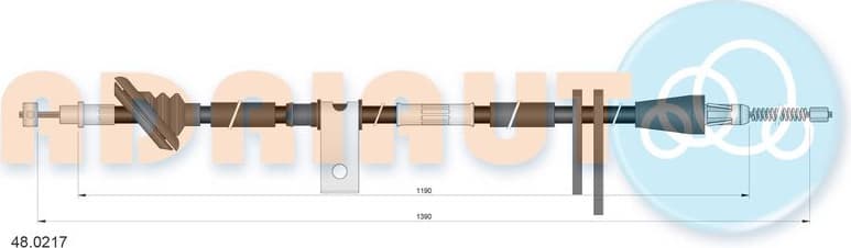 Cable Pull, parking brake 48.0217