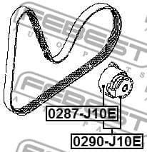 Tensioner Pulley, V-ribbed belt 0287-J10E - image 2
