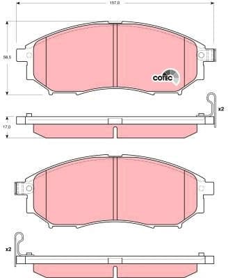 Brake pads front, Top Quality GDB3392 - image 2