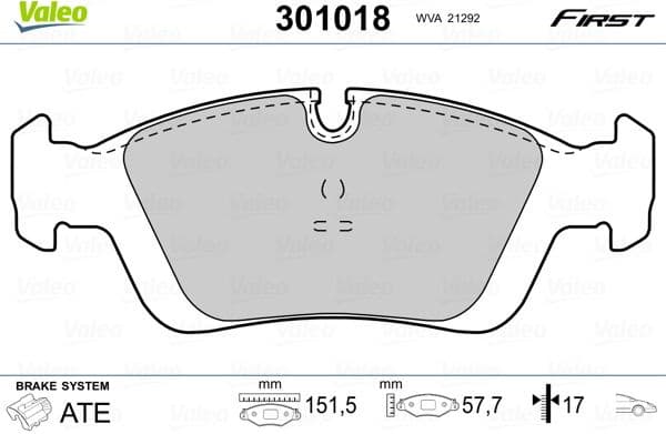 Brake Pad Set, disc brake ESSENTIAL 301018
