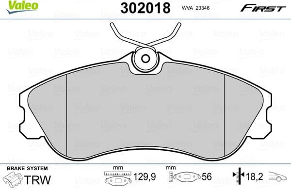 Brake Pad Set, disc brake ESSENTIAL 302018