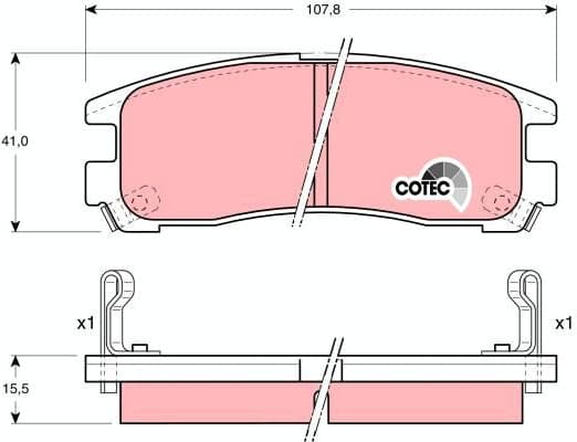 Brake Pad Set, disc brake COTEC GDB1023 - image 3