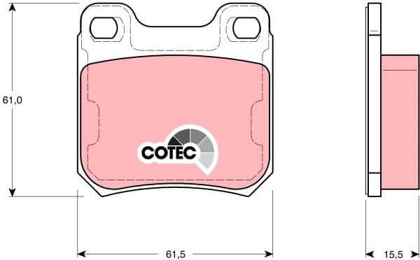 Brake Pad Set, disc brake COTEC GDB1346 - image 3