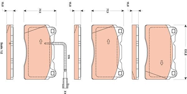 Brake Pad Set, disc brake GDB1871 - image 2
