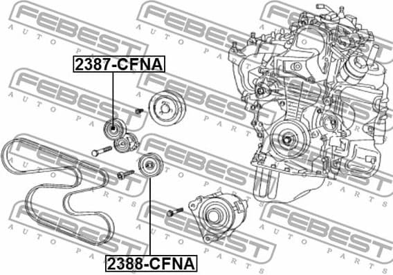 Deflection/Guide Pulley, V-ribbed belt 2388-CFNA - image 2