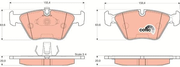 Brake Pad Set, disc brake COTEC GDB1264 - image 3