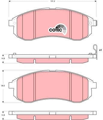 Brake Pad Set, disc brake COTEC GDB3380 - image 3