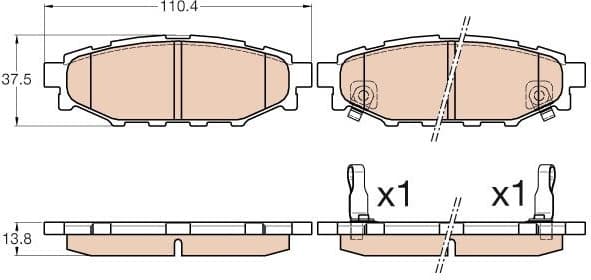 Brake Pad Set, disc brake GDB3568 - image 3