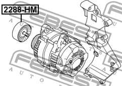 Deflection/Guide Pulley, V-ribbed belt 2288-HM - image 2
