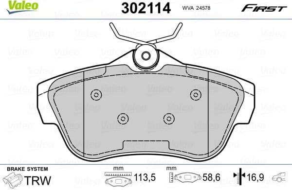 Brake Pad Set, disc brake ESSENTIAL 302114