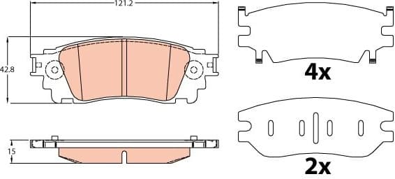 Brake pads rear, Top Quality GDB4459 - image 2