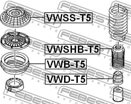 Rolling Bearing, suspension strut support mount VWB-T5 - image 2