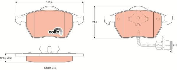 Brake Pad Set, disc brake COTEC GDB1049 - image 3