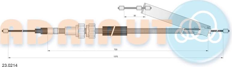 Cable Pull, parking brake 23.0214