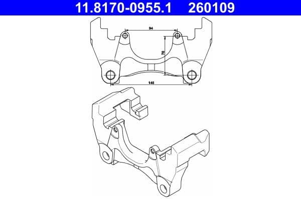 Bracket, brake caliper 11.8170-0955.1