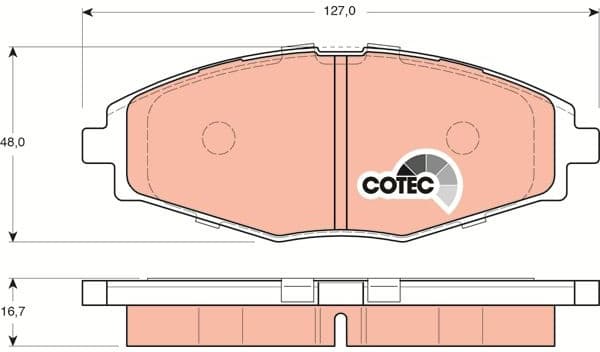 Brake Pad Set, disc brake COTEC GDB3195 - image 3