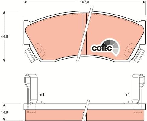Brake Pad Set, disc brake COTEC GDB883 - image 2
