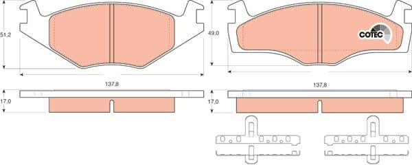 Brake Pad Set, disc brake COTEC GDB1219 - image 4
