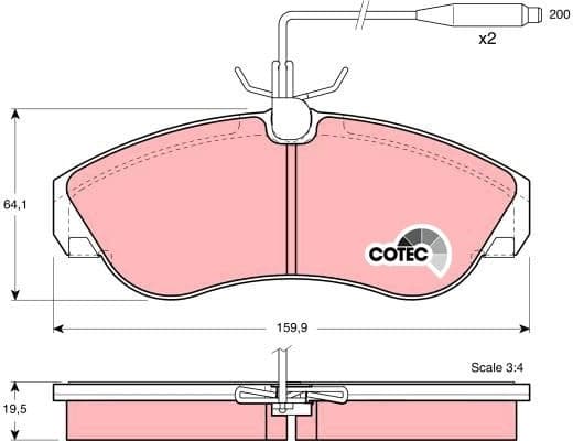 Brake Pad Set, disc brake COTEC GDB1106 - image 3