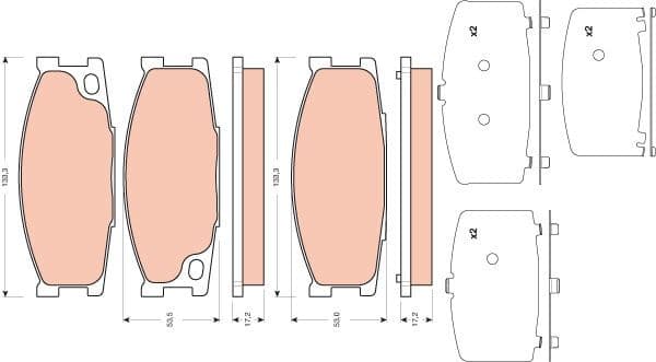 Brake Pad Set, disc brake GDB3423 - image 2
